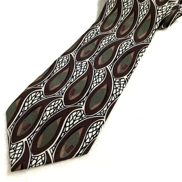 Men's Vintage 100% Silk Tie Paisley Motif - By Pour Monsieur - Picture 13 of 13
